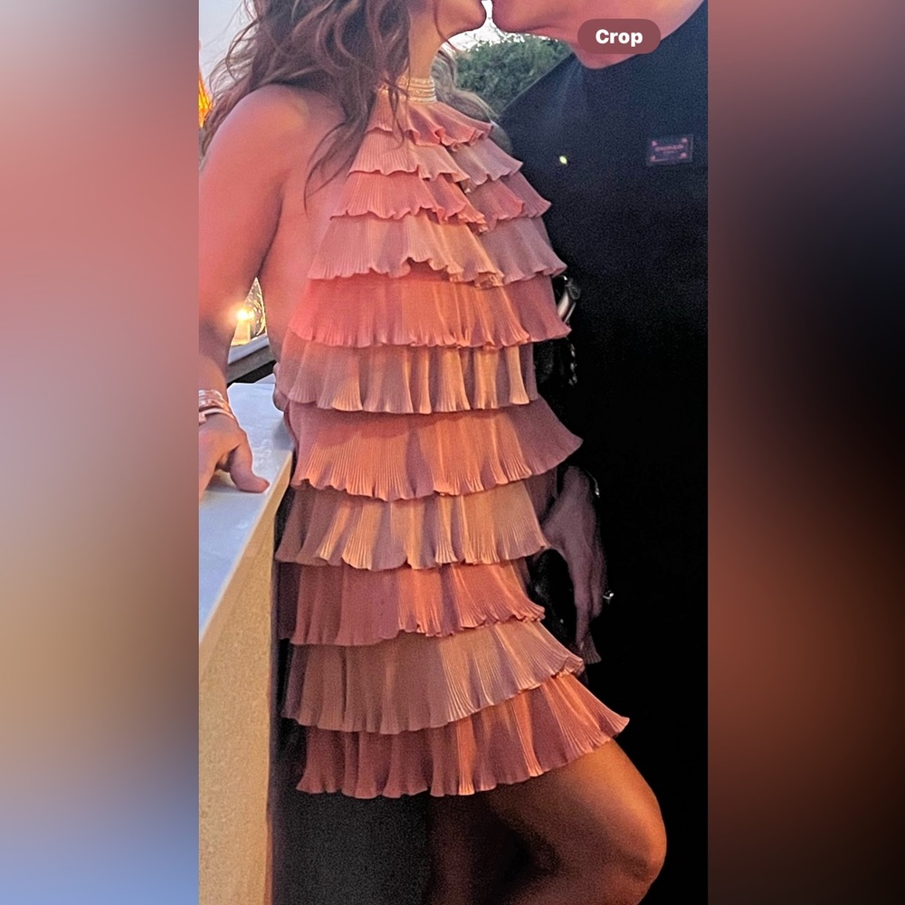 Elegant Orange Tiered Mini Dress